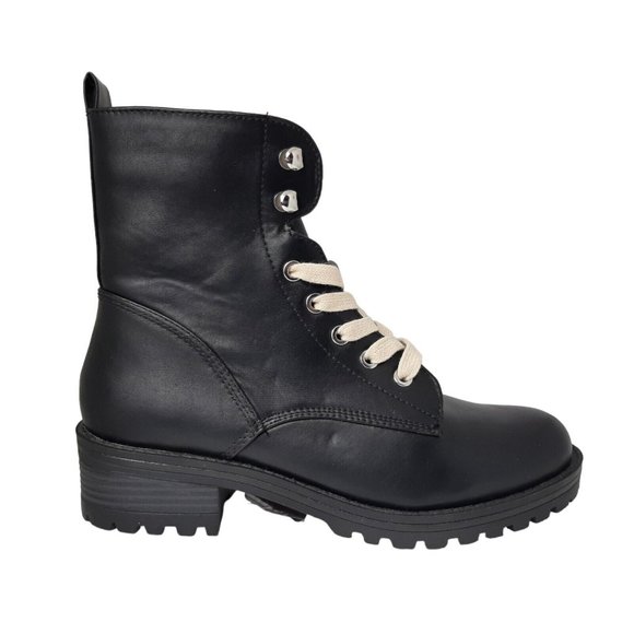 SO Alluring Women's Black Combat Boots Size 8 New No Box - Picture 5 of 8